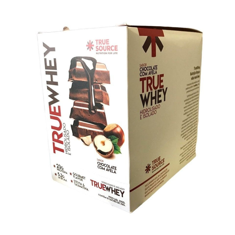 True Whey Display 320g (10 Sachês de 32g) - Hidrolisado e Isolado - Sabor: Chocolate e Avelã