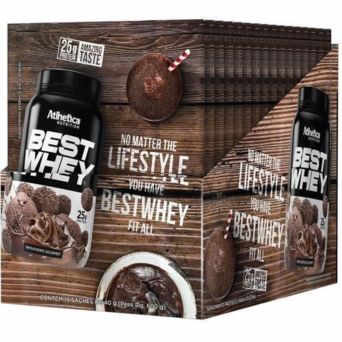 Best Whey Sachê (Display com 15 sachês - 35g) - Sabor: Brigadeiro Gourmet (sachê 40g)