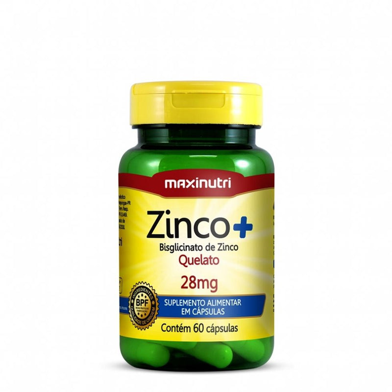 Zinco + Bisglicinato de Zinco Quelato 28mg (60 caps) - Padrão: Único