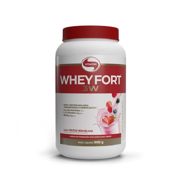 Whey Fort 3W (900g) - Sabor: Frutas Vermelhas