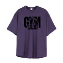 Oversized solto masculino casual esporte camiseta ginásio musculação fitness camisa de manga curta verão malha secagem rápida roupas respiráveis