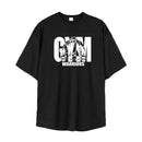 Oversized solto masculino casual esporte camiseta ginásio musculação fitness camisa de manga curta verão malha secagem rápida roupas respiráveis