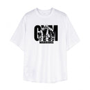 Oversized solto masculino casual esporte camiseta ginásio musculação fitness camisa de manga curta verão malha secagem rápida roupas respiráveis