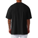 Oversized solto masculino casual esporte camiseta ginásio musculação fitness camisa de manga curta verão malha secagem rápida roupas respiráveis