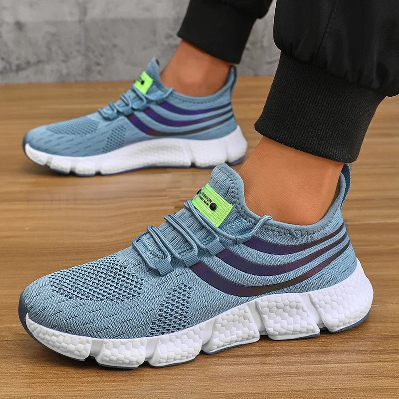 Tênis leve e respirável masculino, calçados esportivos casuais, sapatilhas antiderrapantes, corrida ao ar livre, caminhada, tênis, atlético, corrida