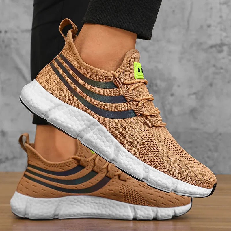 Tênis leve e respirável masculino, calçados esportivos casuais, sapatilhas antiderrapantes, corrida ao ar livre, caminhada, tênis, atlético, corrida
