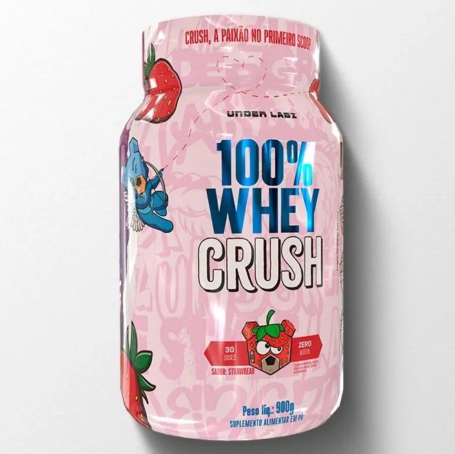 100% Whey Crush (900g) - Sabor: StrawBear