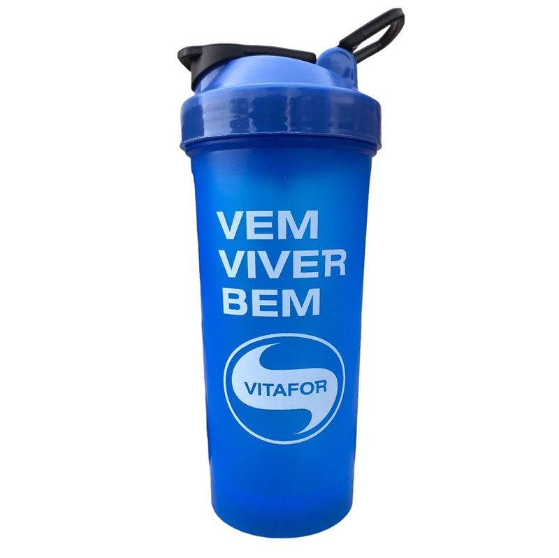 Coqueteleira Viver Bem Logo Vitafor (600ml) - Cor: Azul