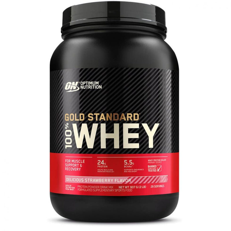 100% Whey Protein Gold Standard (907g) - Sabor: Morango