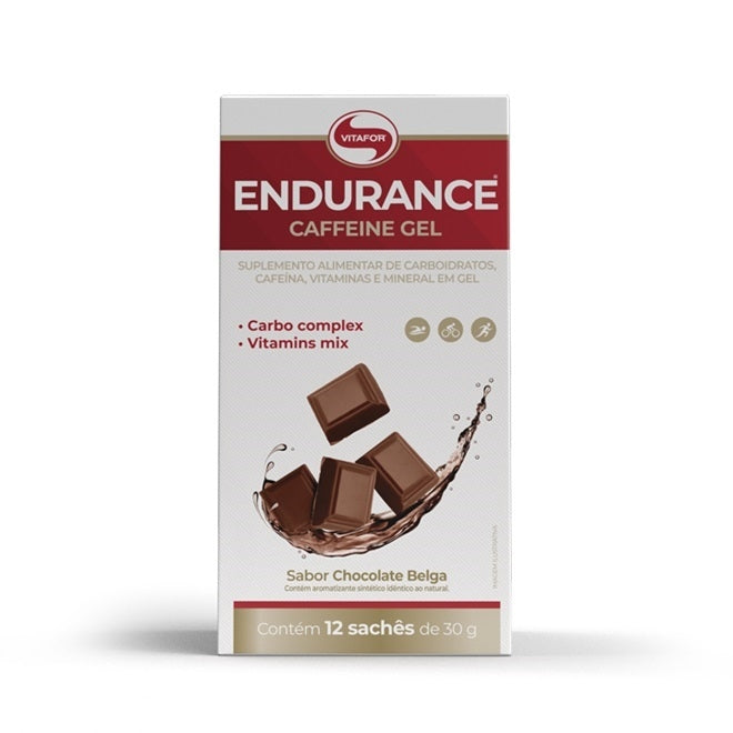 Endurance Caffeine Gel  (360g - 12 Saches) - Sabor: Chocolate Belga