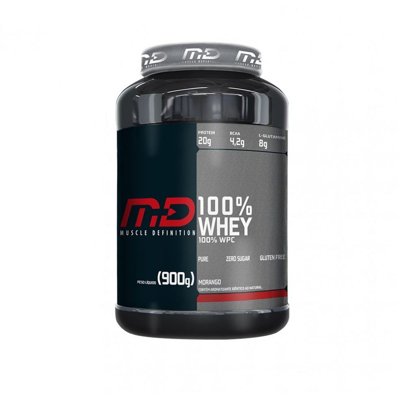 100% Whey (900g) - Sabor: Morango