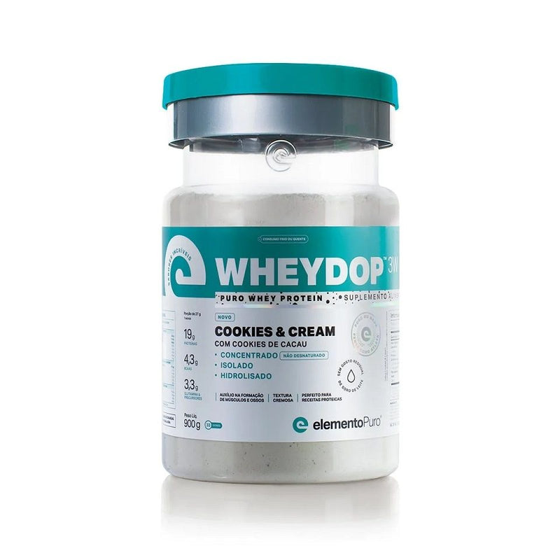 WheyDop 3W (900g) - Sabor: Cookies e Cream