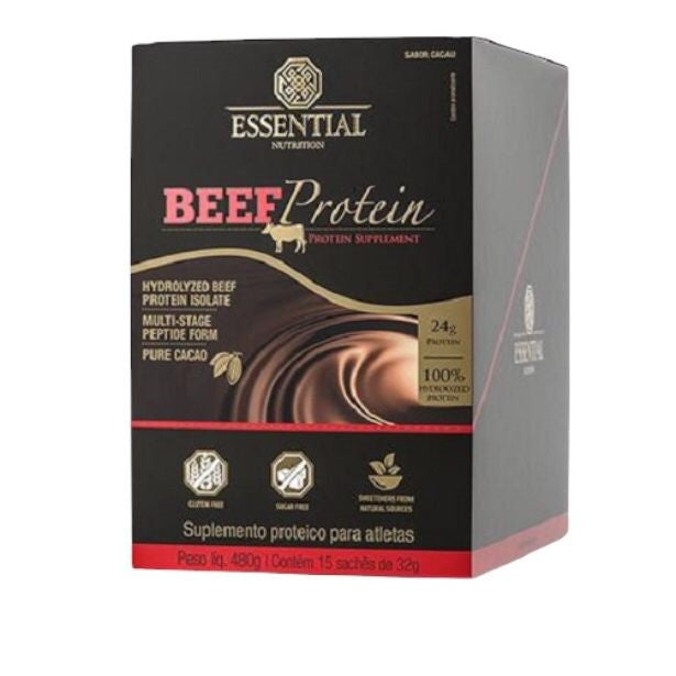 Beef Protein Hydrolyzed (Display 480g/15 Sachês de 32g) - Sabor: Cacau