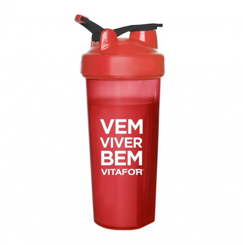 Coqueteleira Vem Viver Bem Vitafor (600ml) - Cor: Vermelha