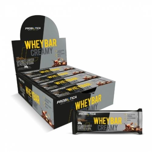 Whey Bar Creamy Caixa 12 unidades (456g) - Sabor: Amendoin com Caramelo